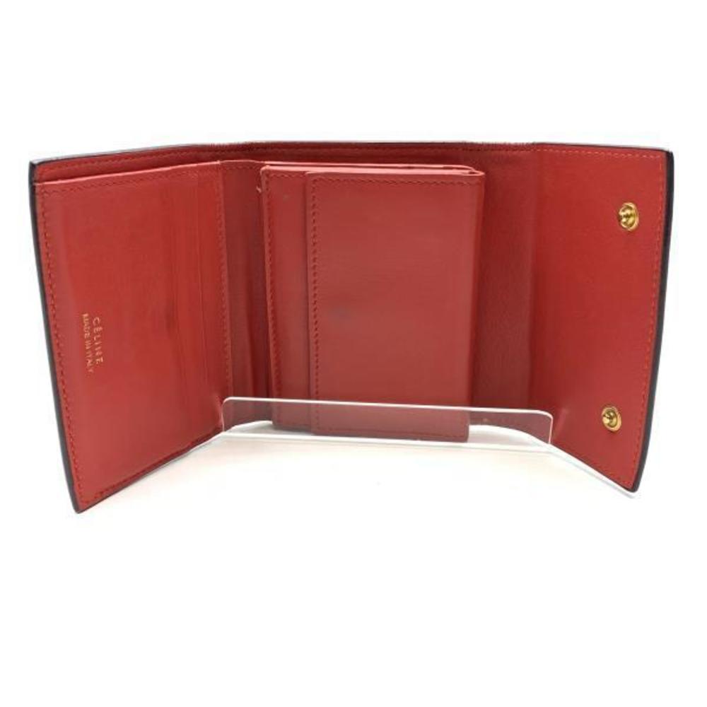 Celine Tri-Fold Multi-Function Compact Wallet Red - image 5